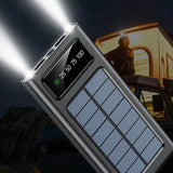 Solar Power Bank 20000CmAh, Fast Charging Built in Cable - Souq Al Arab