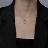 925 Sterling Silver Double Heart-shaped Necklace For Women Summer - Souq Al Arab