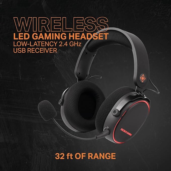 Deltaco Gaming DH420 Wireless gaming headset, RGB, USB-C, Bl