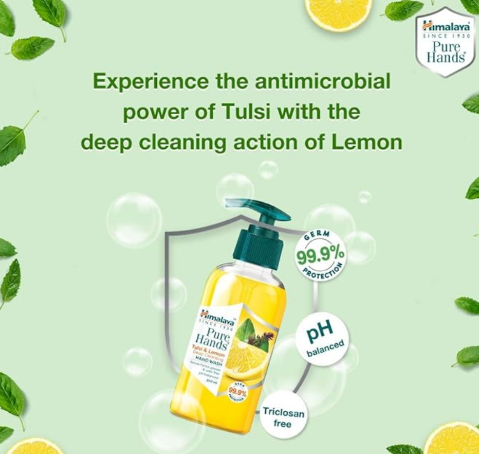 Himalaya Pure Hands Tulsi & Lemon Anti-Bacterial (Pack of 2 250ml)