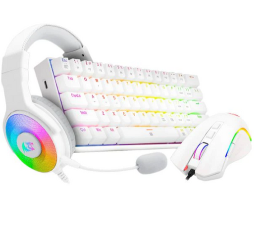 REDRAGON S129W KEYBOARD MOUSE AND HEADSETS COMBO SET (3-IN-1, WHITE)
