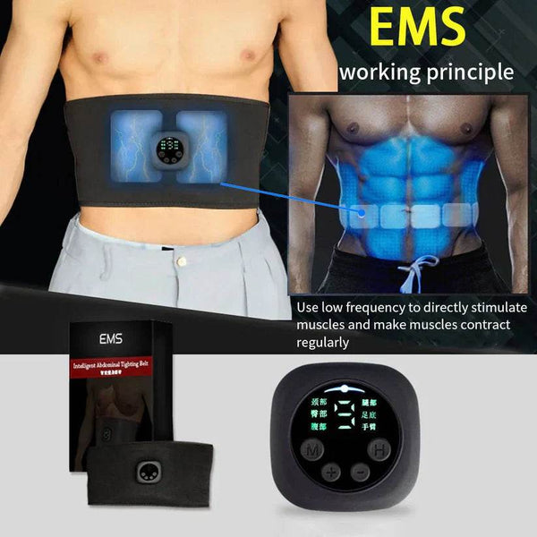 Smart Digital Display Fitness EMS Belt Abdominal Instrument Boxed Abdominal Muscle Trainer Lazy Fitness Artifact - Souq Al Arab