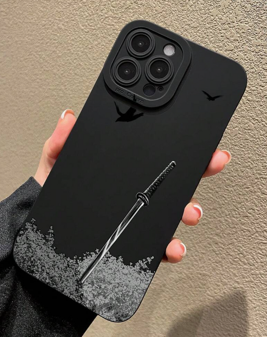 Dark Samurai Sword Pattern Phone Case for iPhone