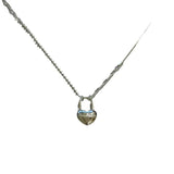 Women's Double-Layer Chain Heart-Shape Lock Necklace S925 Sterling Silver - Souq Al Arab