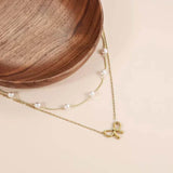 Women's Minimalist And Versatile Pearl Bow Necklace Fashion Jewelry - Souq Al Arab